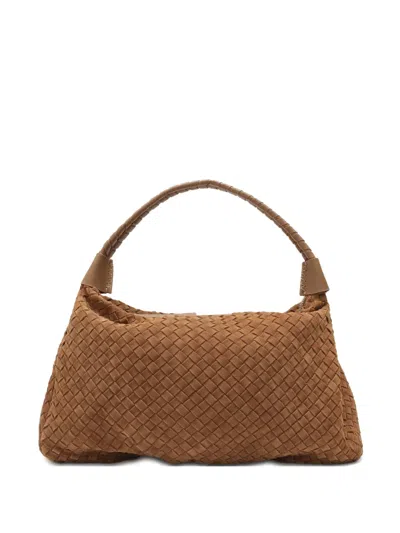 Sarah Chofakian Woven Bolsa Wool Shoulder Bag In Brown