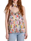 Sarah Donofrio Spaghetti Strap Tank Top In Fashion Illo In Multi