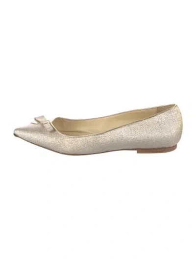 Pre-owned Sarah Flint Ballet Flats In Metallic/neutrals