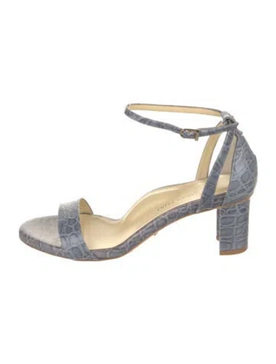 Pre-owned Sarah Flint Embossed Leather Sandals In Blue