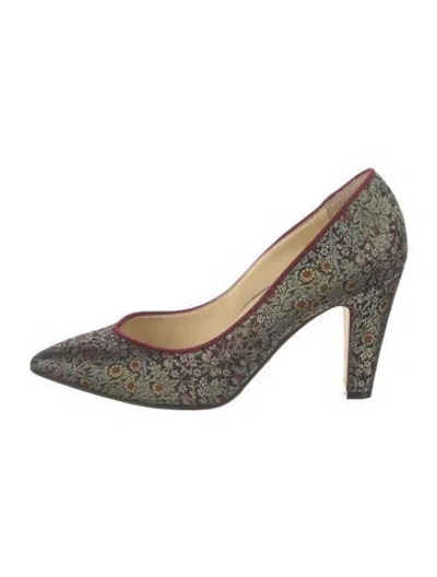 Pre-owned Sarah Flint Floral Print Pumps In Black