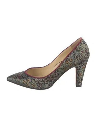 Pre-owned Sarah Flint Floral Print Pumps In Black