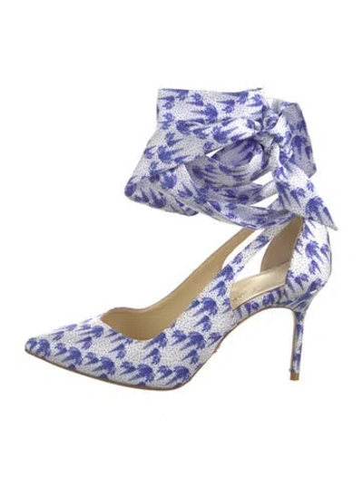 Pre-owned Sarah Flint Floral Print Pumps In Blue