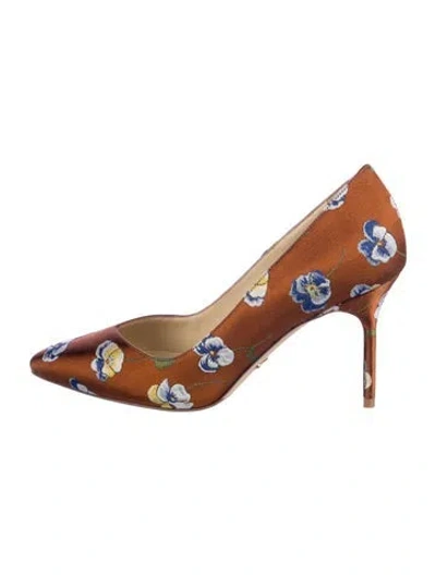 Pre-owned Sarah Flint Floral Print Pumps In Brown