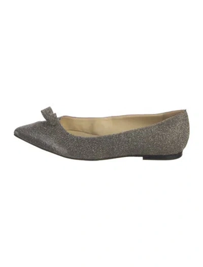 Pre-owned Sarah Flint Glitter Glitter Accents Ballet Flats In Silver