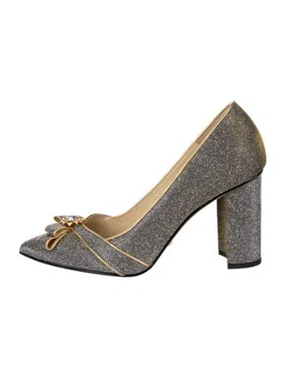Pre-owned Sarah Flint Glitter Patterned Pumps In Gold/metallic/silver