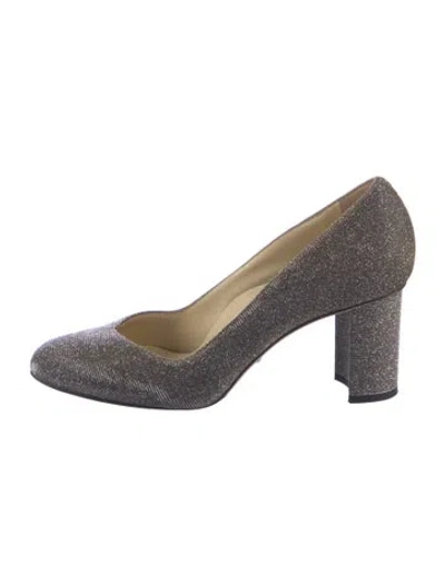 Pre-owned Sarah Flint Glitter Patterned Pumps In Metallic/silver