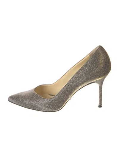 Pre-owned Sarah Flint Glitter Pumps In Gray