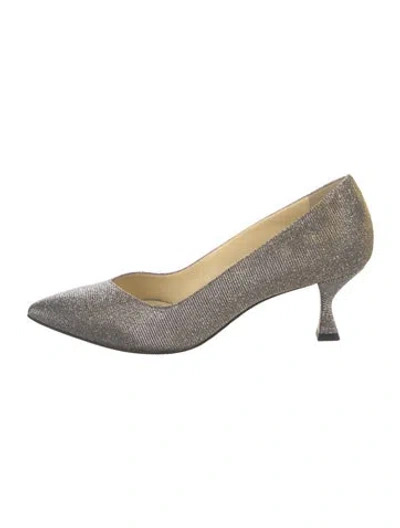 Pre-owned Sarah Flint Glitter Tweed Pattern Pumps In Metallic/silver