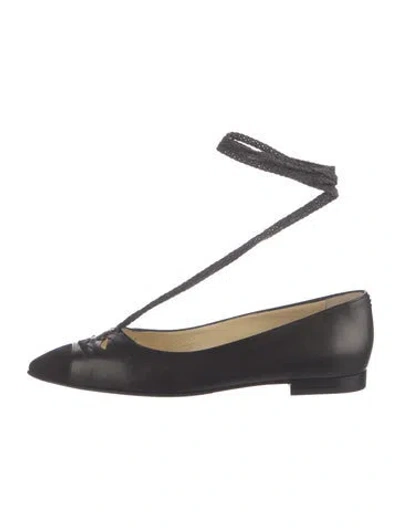 Pre-owned Sarah Flint Leather Ballet Flats In Black