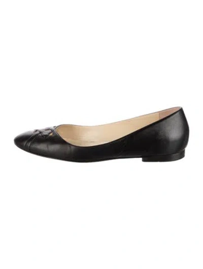 Pre-owned Sarah Flint Leather Ballet Flats In Black