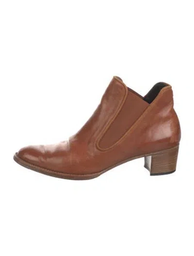 Pre-owned Sarah Flint Leather Chelsea Boots In Brown