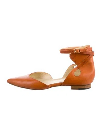 Pre-owned Sarah Flint Leather D'orsay Flats In Multi