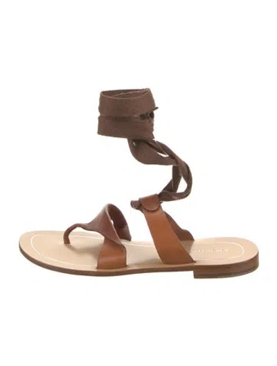 Pre-owned Sarah Flint Leather Gladiator Sandals In Brown