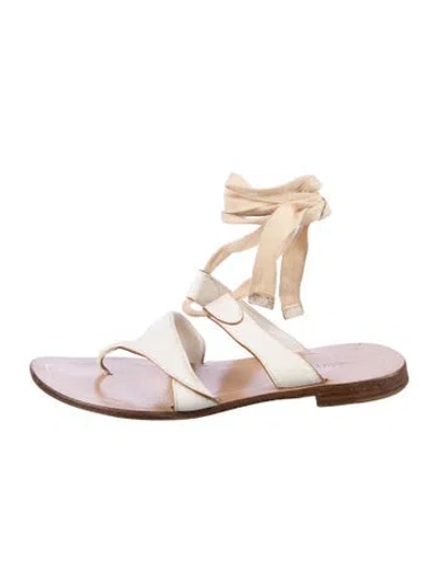 Pre-owned Sarah Flint Leather Gladiator Sandals In Neutral