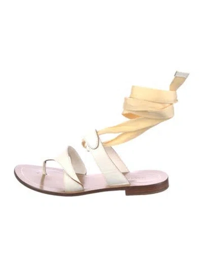 Pre-owned Sarah Flint Leather Gladiator Sandals In White