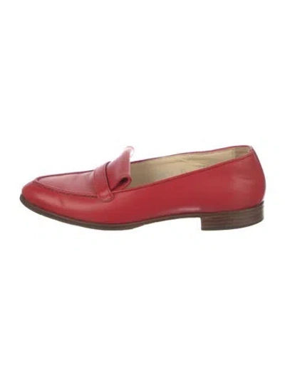 Pre-owned Sarah Flint Leather Loafers In Red