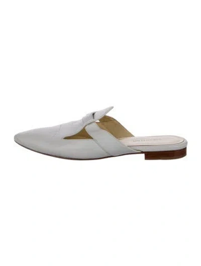 Pre-owned Sarah Flint Leather Mules In White