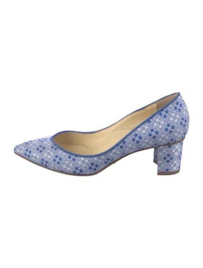 Pre-owned Sarah Flint Leather Patterned Pumps In Blue