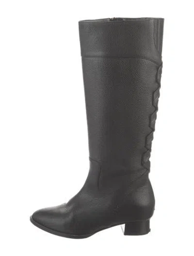 Pre-owned Sarah Flint Leather Riding Boots In Black