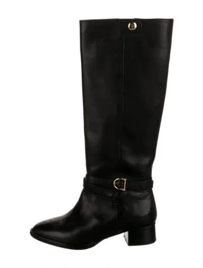 Pre-owned Sarah Flint Leather Riding Boots In Black