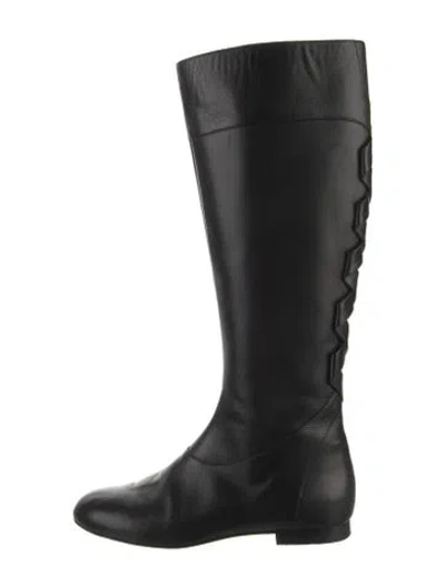 Pre-owned Sarah Flint Leather Riding Boots In Black
