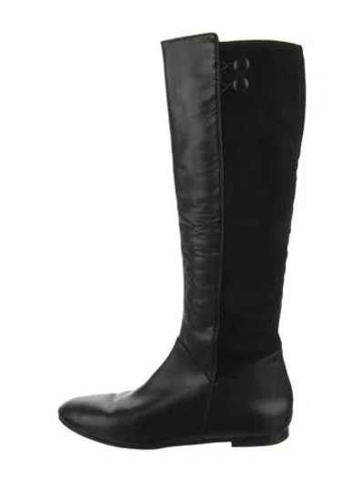 Pre-owned Sarah Flint Leather Riding Boots In Black