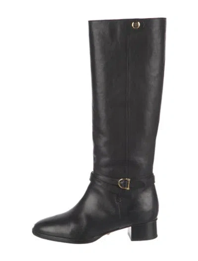 Pre-owned Sarah Flint Leather Riding Boots In Black