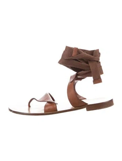 Pre-owned Sarah Flint Leather Sandals In Brown
