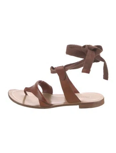 Pre-owned Sarah Flint Leather Sandals In Brown