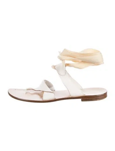 Pre-owned Sarah Flint Leather Sandals In White