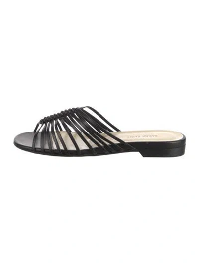 Pre-owned Sarah Flint Leather Slides In Black