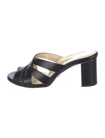 Pre-owned Sarah Flint Leather Slides In Blue