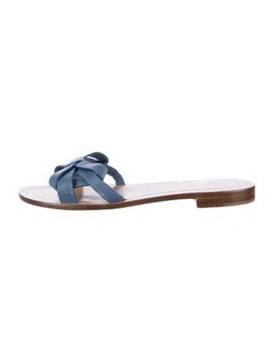 Pre-owned Sarah Flint Leather Slides In Blue