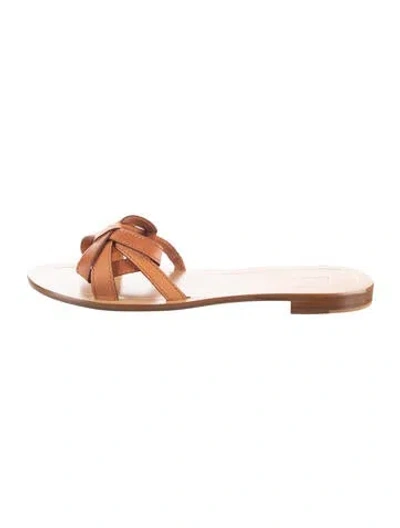 Pre-owned Sarah Flint Leather Slides In Neutral
