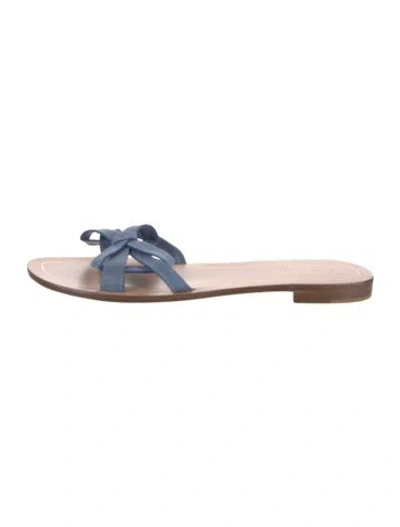 Pre-owned Sarah Flint Leather Slides In White