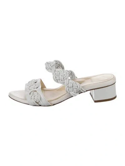 Pre-owned Sarah Flint Leather Slides In White