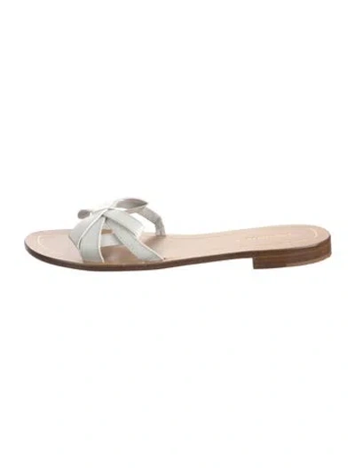 Pre-owned Sarah Flint Leather Slides In White