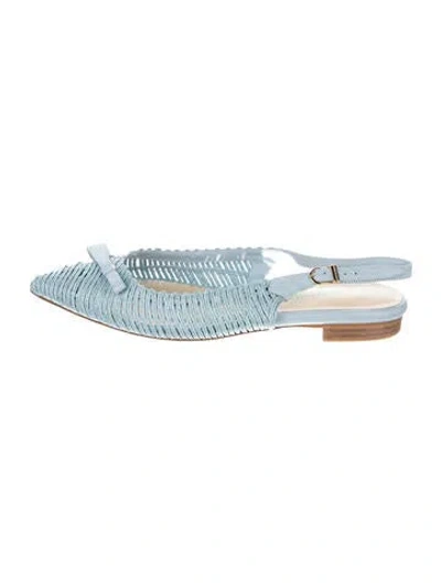Pre-owned Sarah Flint Leather Slingback Flats In Blue