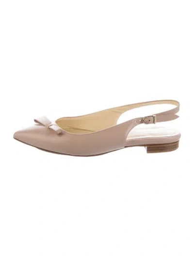 Pre-owned Sarah Flint Leather Slingback Flats In Neutrals