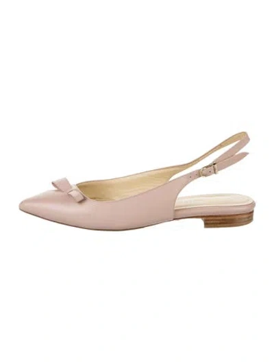 Pre-owned Sarah Flint Leather Slingback Flats In Pink