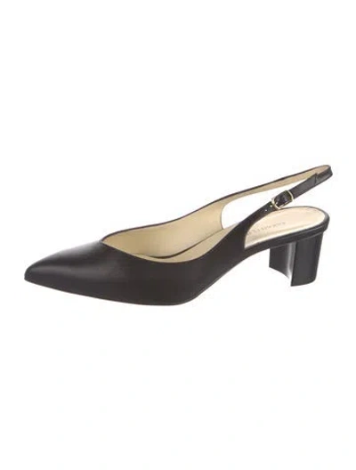 Pre-owned Sarah Flint Leather Slingback Pumps In Black