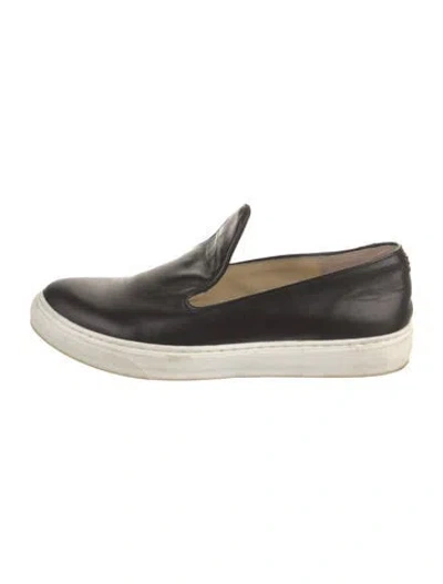 Pre-owned Sarah Flint Leather Sneakers In Black