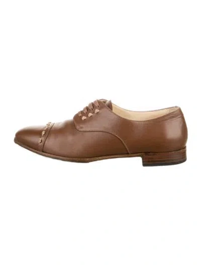 Pre-owned Sarah Flint Leather Sneakers In Brown
