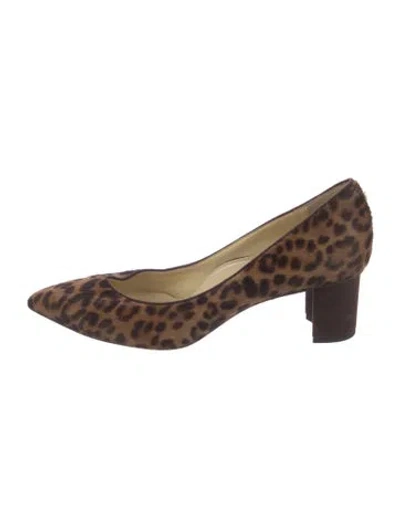 Pre-owned Sarah Flint Ponyhair Animal Print Pumps In Brown