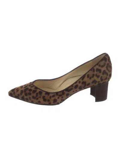 Pre-owned Sarah Flint Ponyhair Animal Print Pumps In Brown