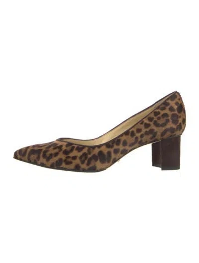 Pre-owned Sarah Flint Ponyhair Animal Print Pumps In Brown