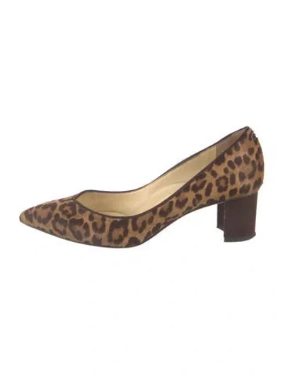 Pre-owned Sarah Flint Ponyhair Animal Print Pumps In Brown
