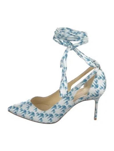 Pre-owned Sarah Flint Printed D'orsay Pumps In Blue