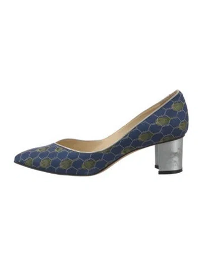 Pre-owned Sarah Flint Printed Pumps In Blue